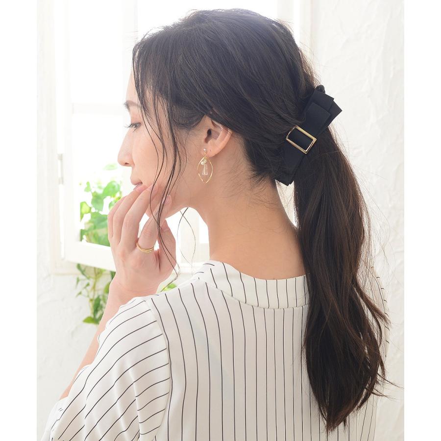 バナナクリップ リボン ヘアクリップ サテンリボン シンプル ヘアアクセサリー レディース 髪留め ブラウン ネイビー グレー ブラック vi-1655｜viragio｜17