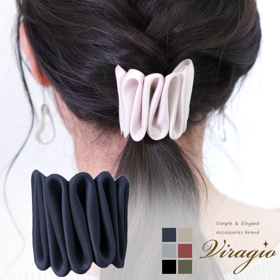 お値下げ中　美品　acca ポニー　ヘアアクセサリー リボン型 黒 ポニーフック 使い方 ヘアフック ヘアカフス ゴム無し リボン