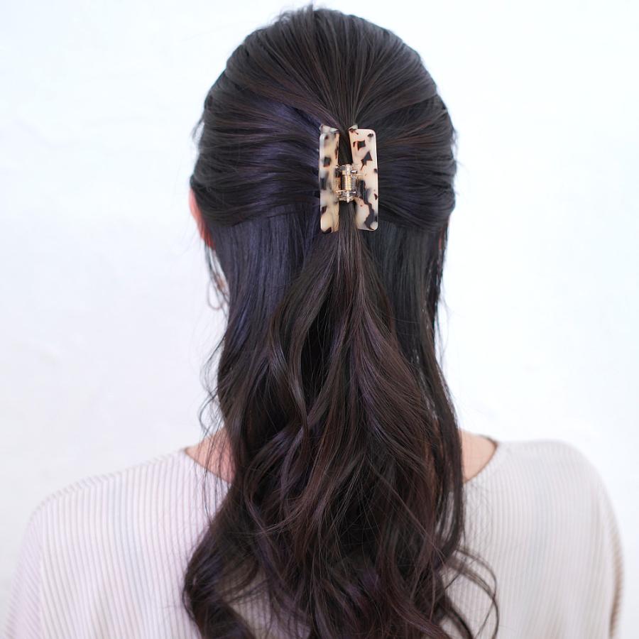 ヘアクリップ バンスクリップ 小さめ べっ甲模様 ヘアアクセサリー 髪