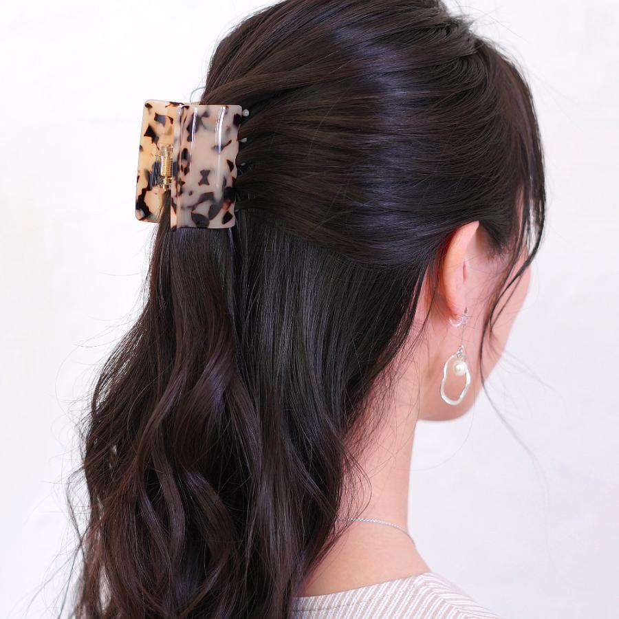ヘアクリップ バンスクリップ 小さめ べっ甲模様 ヘア
