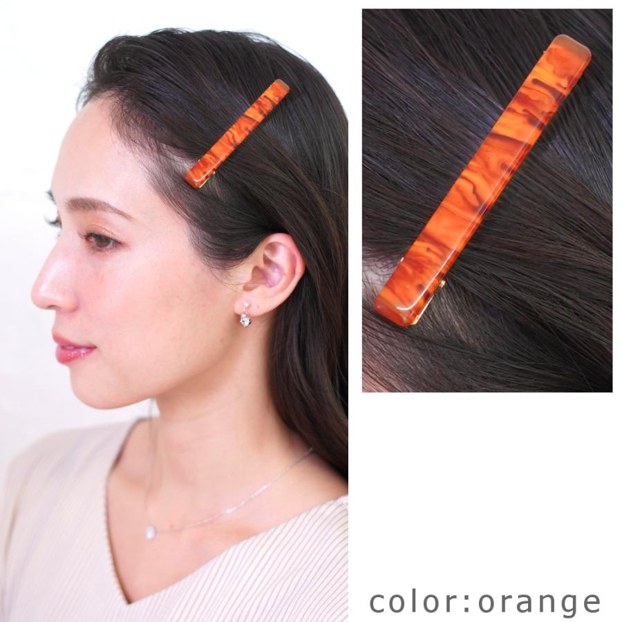 ヘアクリップ 髪留め マーブル調 メタル 前髪 まとめ髪 ハーフアップ