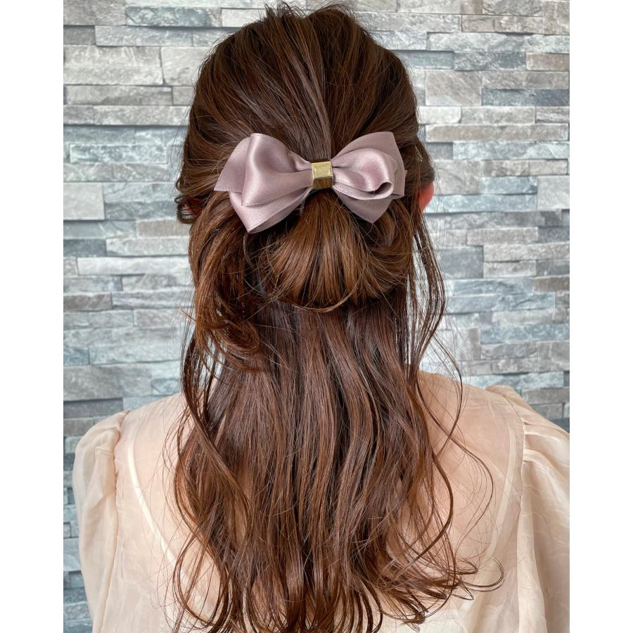 バレッタ リボン ヘアアクセサリー ヘアアクセ ヘアクリップ 大 滑り