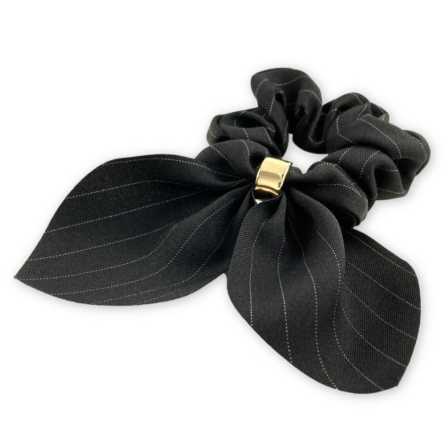 リボンシュシュ大き目お洒落可愛い揺れるヘアアクセ大人可愛い上品韓国花黒シンプル白 リボンシュシュ大き目お洒落可愛い揺れるヘアアクセ大人可愛い