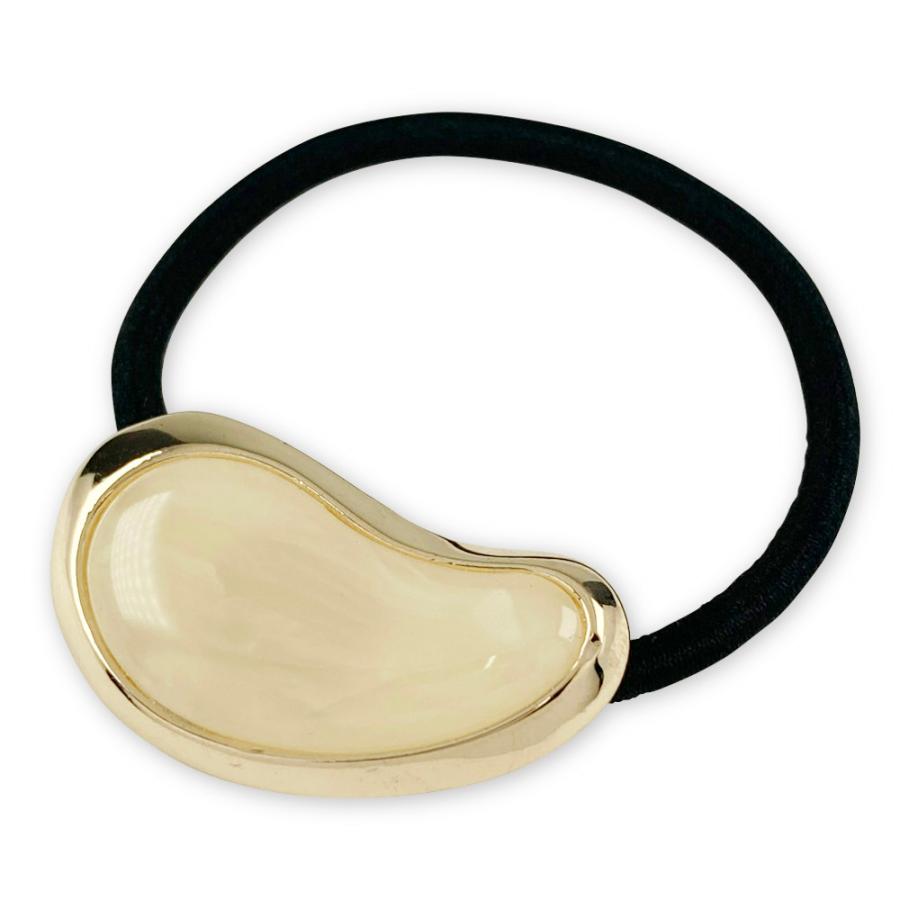 コレットマルーフポニー 赤色オーバルヘアゴム 金色バンド付き