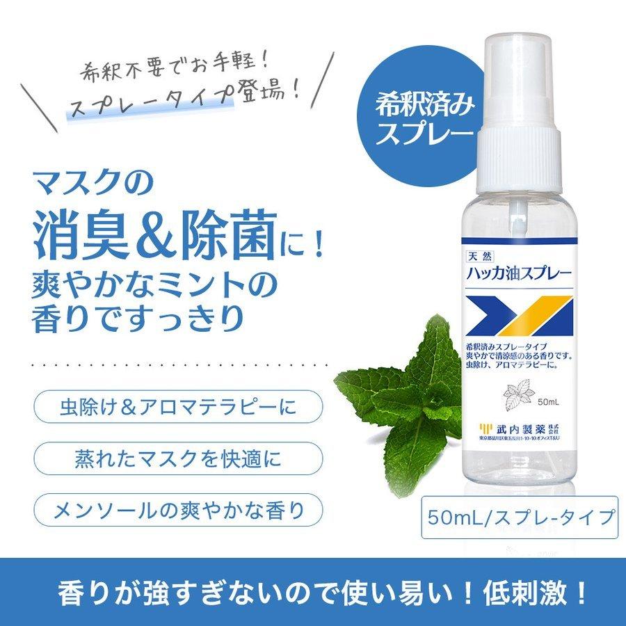 ハッカ油スプレー 50ml ハッカ ミント マスク メントール ハッカ油 冷感 冷却スプレー 花粉症 花粉 対策 虫除け｜virginbeautyshop｜02