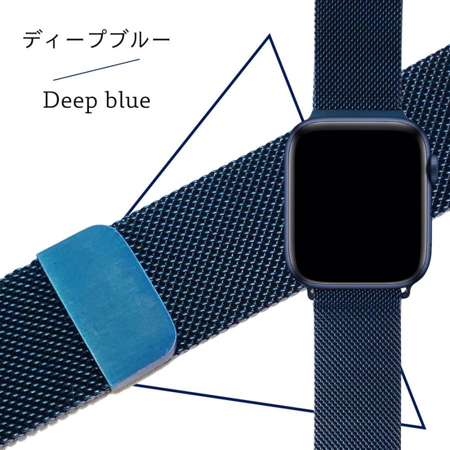 Apple Watch 9 8 7 バンド アップルウォッチ ベルト series SE 第2世代 6 5 4 3 2 1 ステンレス マグネット 45mm 44mm 42mm 41mm 40mm 38mm｜vis｜10