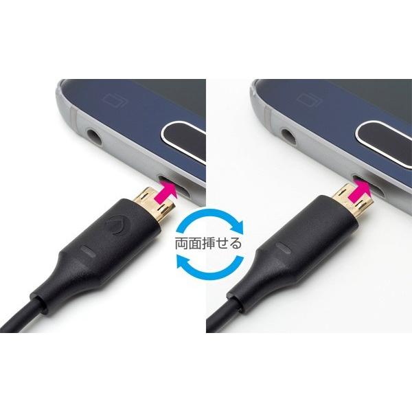 TRAVEL BIZ 両挿し対応LED表示付micro USBケーブル 15cm LED microUSB