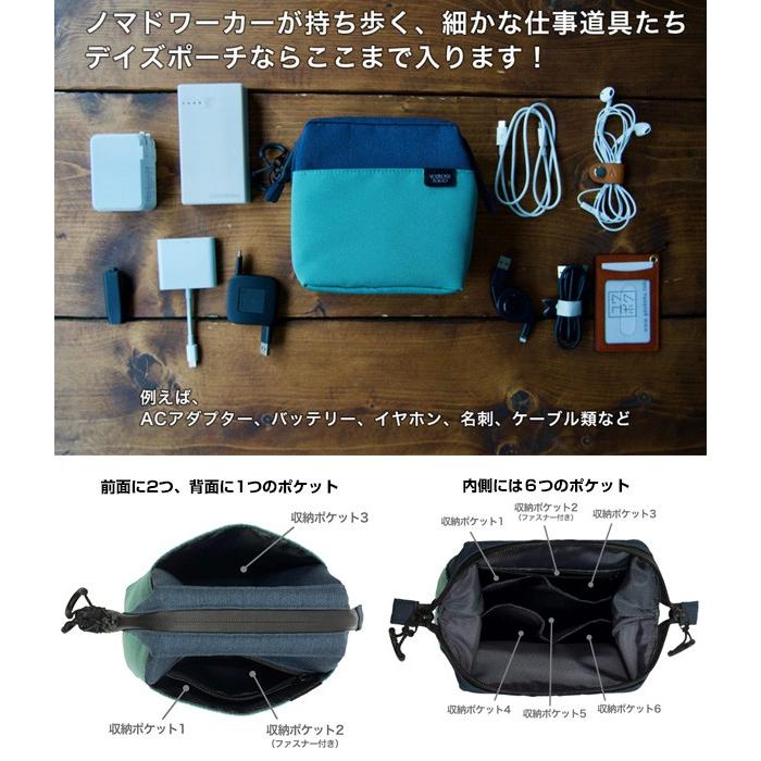 ユウボク東京デイズポーチ パソコン関連機器 名刺入れ モバイルバッテリー イヤホン 収納 PC周辺小物整理 収納ポーチ ノマド向けの仕事道具入れ 立てて使用 小分｜visavis｜02