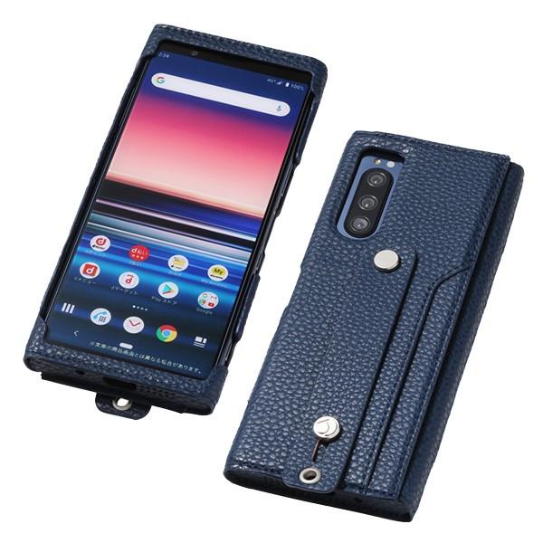 Xperia5 ハンドスラップ付き ケース clings Slim Hand Strap Case for