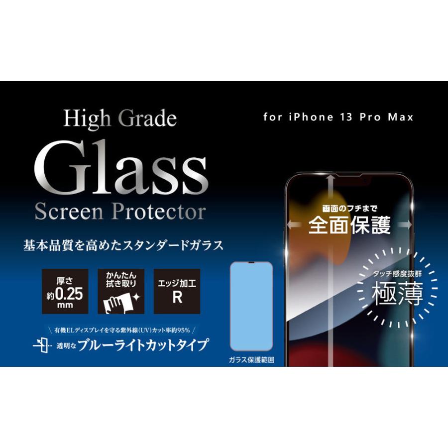iPhone 13 Pro Max 用 全画面保護 ガラスフィルム High Grade Glass