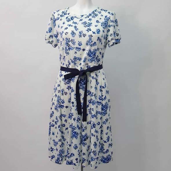 花柄スムース素材のウェストベルト半袖ワンピース Gallery Visconti S ギャラリービスコンティ 通販 Yahoo ショッピング