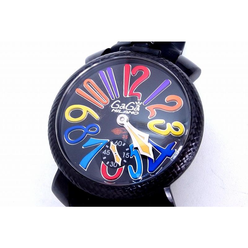 GaGa MILANO（ガガミラノ） Manuale マヌアーレ 48mm 腕時計 黒文字盤