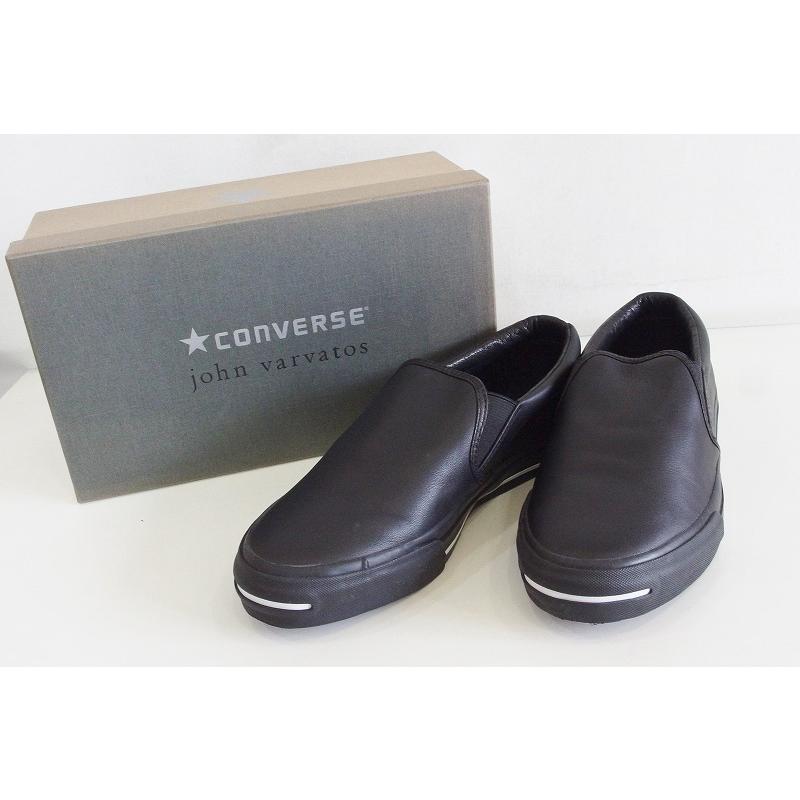 Converse コンバース John Varvatos別注 レザーブラック スリッポン ホワイトライン メンズ J 25 5cm ブラック Ko Visionヤフーショッピング店 通販 Yahoo ショッピング