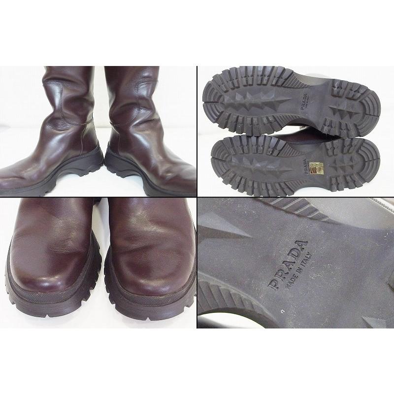 Prada プラダPradasports 革靴レザーロングブーツ