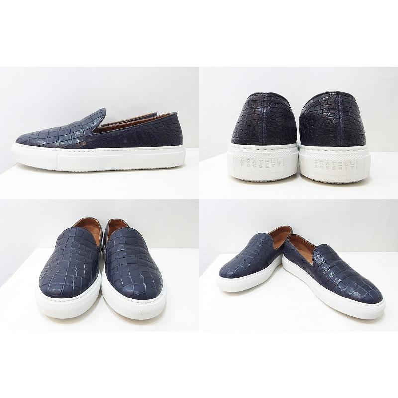 FRATELLI ROSSETTI フラテッリ ロゼッティ 型押しレザー スリッポン 