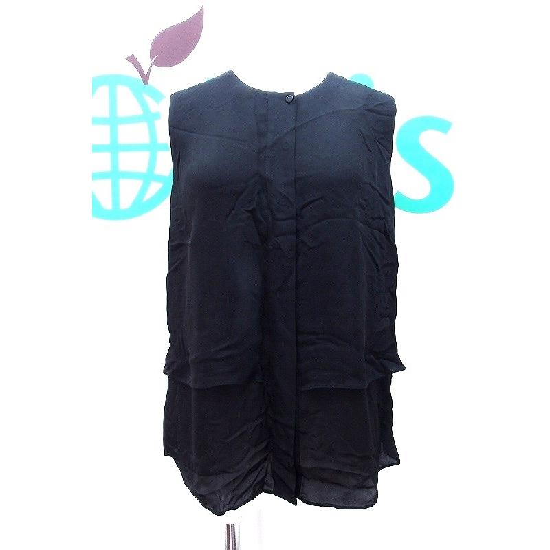 theory セオリー シルク ノースリーブ シャツブラウス S 黒 :kz3612139929:Visionヤフーショッピング店 - 通販 -  Yahoo!ショッピング