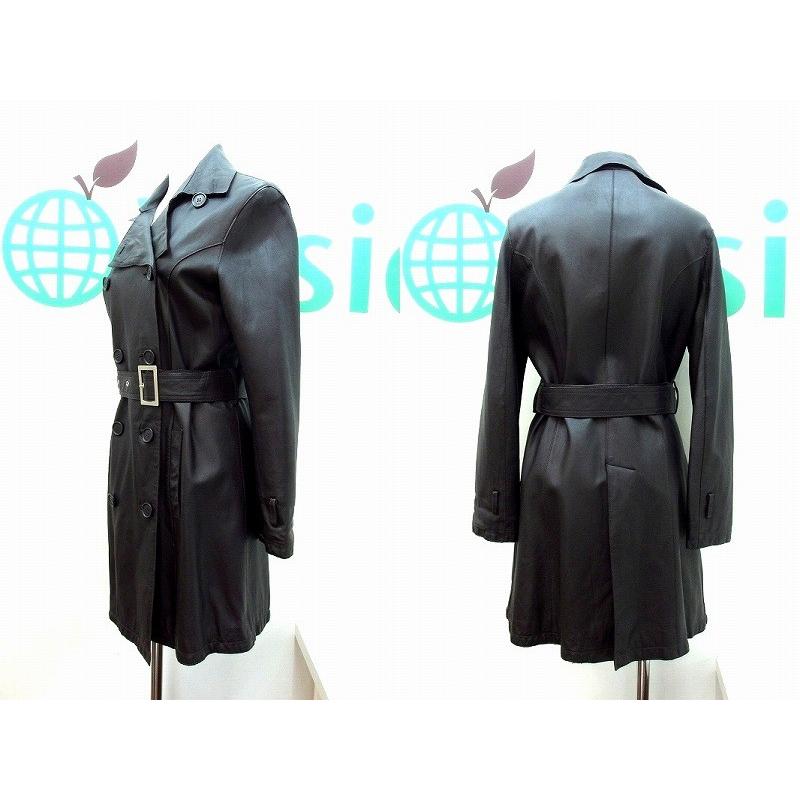 MORGAN モルガン ラムレザー トレンチコート 36 ダークブラウン  