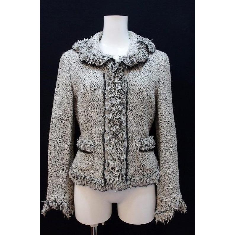 TO BE CHIC トゥービーシック パール シフォン ツイードジャケット 40 