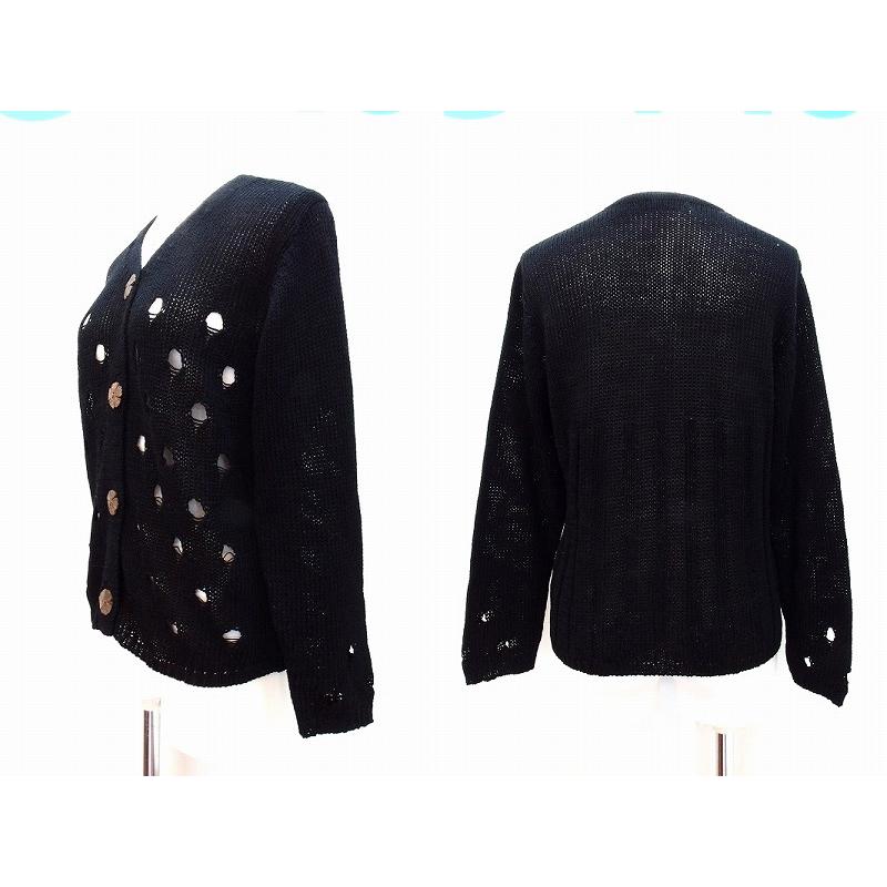 バンボーレBAMBOLE ニットカーディガン レディース 黒 : Visionヤフー