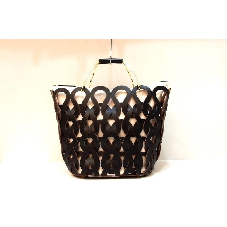 MARNI マルニ 2018SS TRICOT メタルハンドル レザーカット トート 