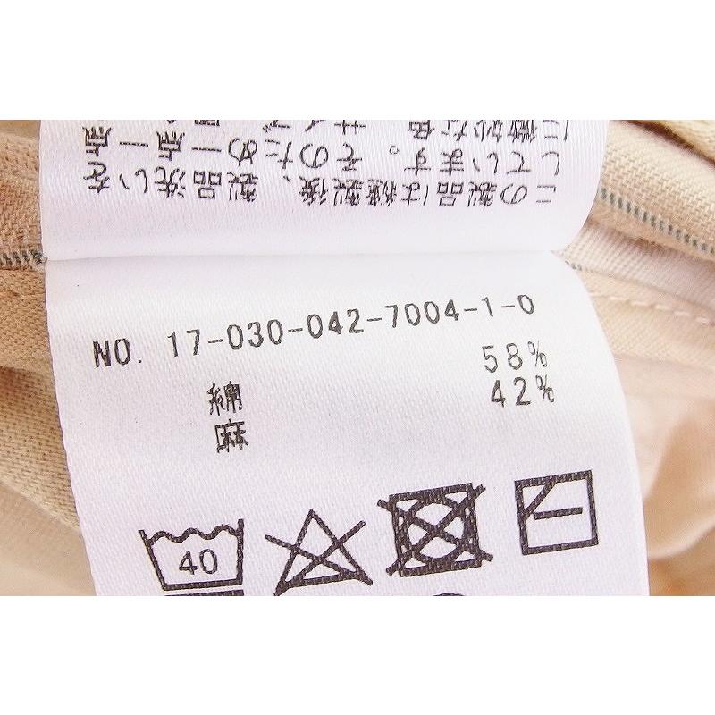 シティショップCITYSHOP コットンリネン テーパード ストライプパンツ