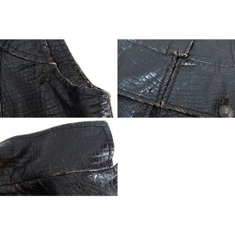 CHANEL シャネル 03A 型押し クロコダイル エコレザー調 ダメージ加工  