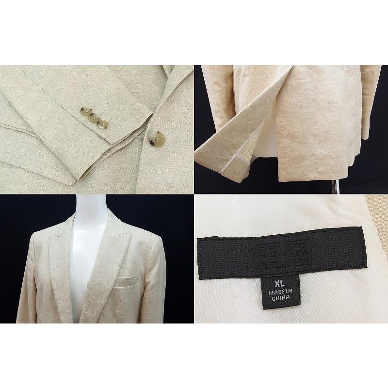 Uniqlo ユニクロ リネン100 麻 テーラードジャケット レディース Xl ベージュ Kz Visionヤフーショッピング店 通販 Yahoo ショッピング