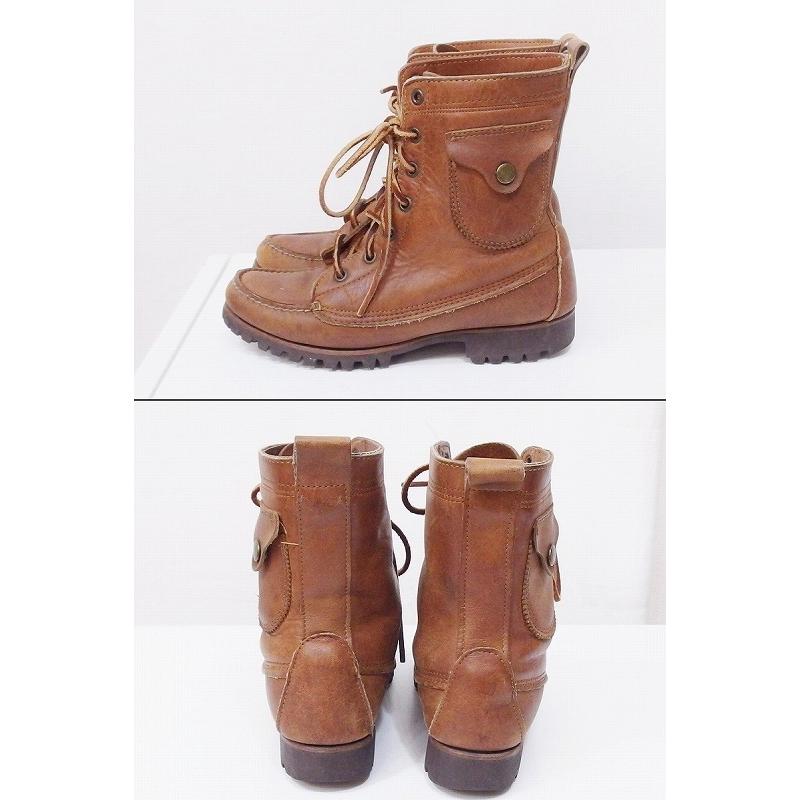 RALPH LAUREN ラルフローレン レザー レースアップ ショートブーツ 