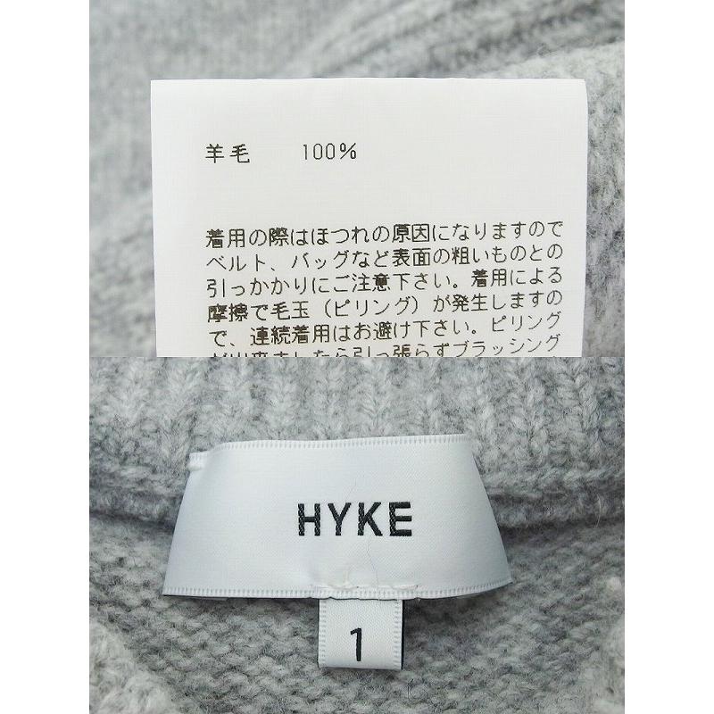 HYKE ハイク 指ぬき ウール ハイネック 長袖ニット 1 グレー : Vision 
