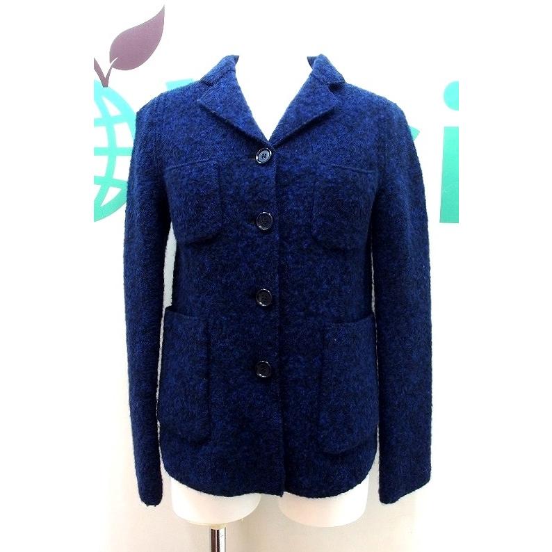 ASPESI アスペジ ウール テーラードジャケット 38 ネイビー×黒  