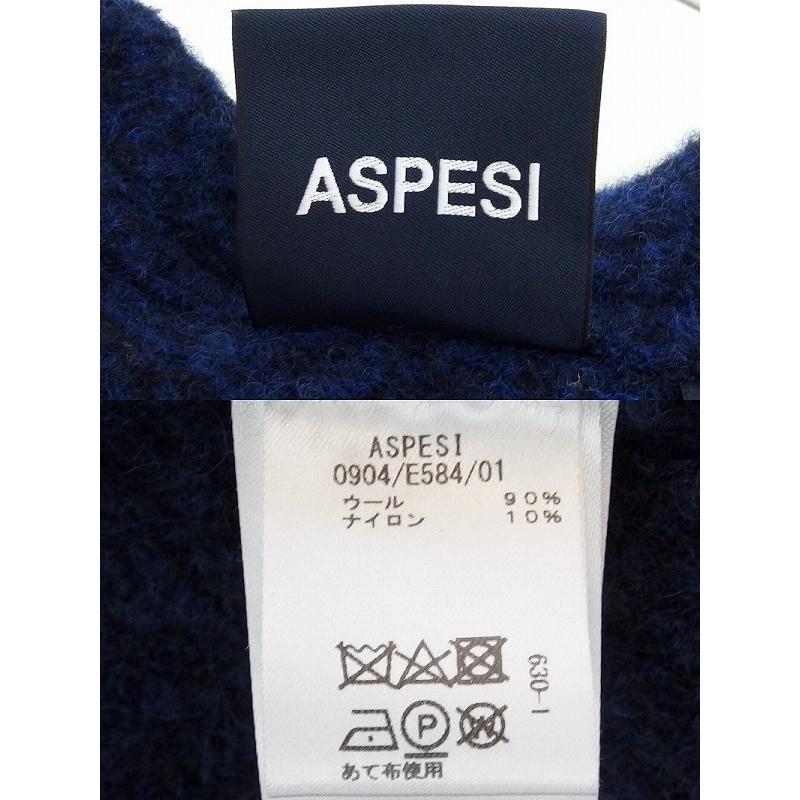 ASPESI（アスペジ） ウール テーラードジャケット 38 ネイビー×黒 