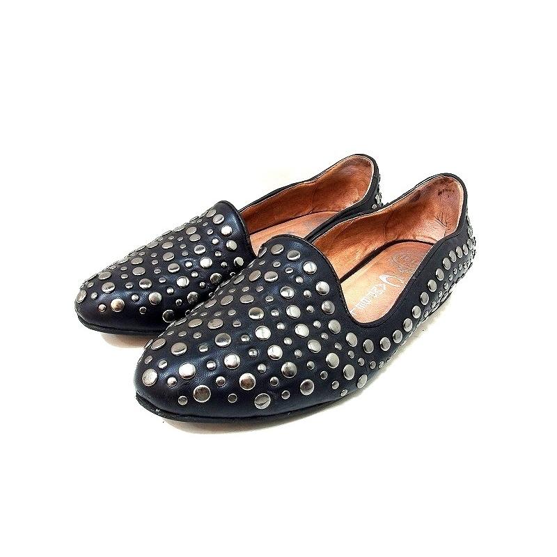 Jeffrey Campbell ジェフリーキャンベル スタッズ レザー オペラシューズ 6 5 黒 シルバー Kz Visionヤフーショッピング店 通販 Yahoo ショッピング