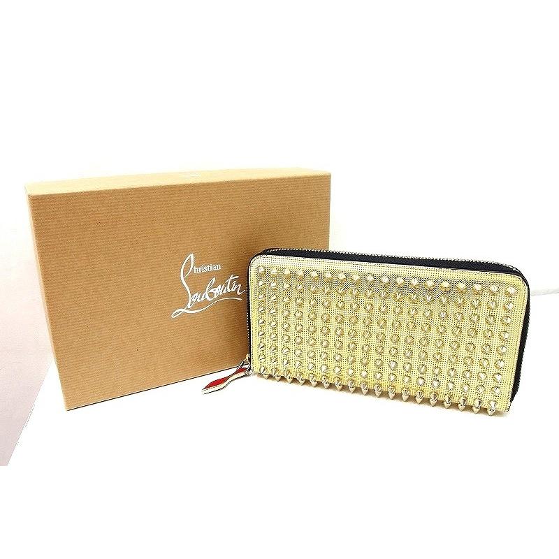 楽天カード分割 Christian Louboutin クリスチャンルブタン パネトーネ スパイク スタッズ ラウンドファスナー長財布 ゴールド 最も優遇 Www Novatronicsistemas Com