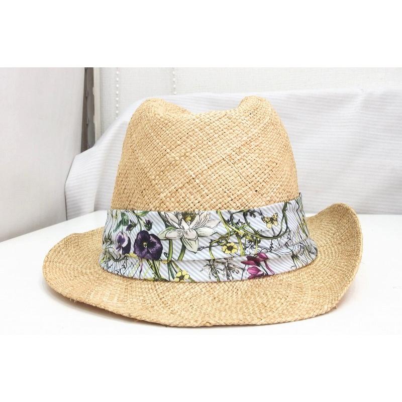 まとめ買い特価まとめ買い特価GUCCI グッチ 麦わら帽子 ストローハット