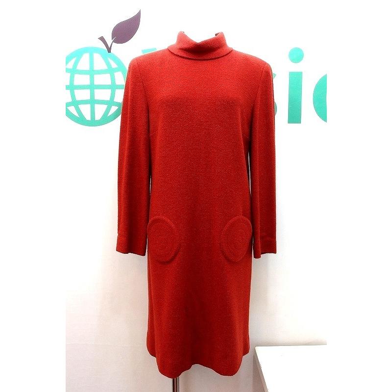 Pierre Cardin ピエールカルダン ハイネック ウールワンピース 9 レンガ オレンジブラウン系 Kz Visionヤフーショッピング店 通販 Yahoo ショッピング