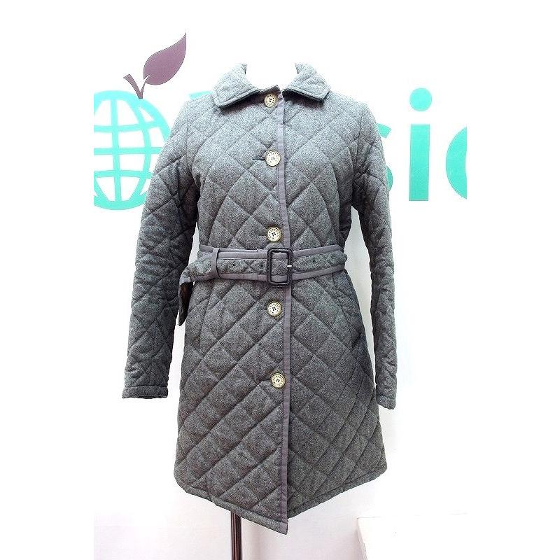最安値に挑戦 Mackintosh マッキントッシュ ベルト付き ウールカシミヤ 中わた キルティングコート レディース 34 グレー 想像を超えての Atinkaonline Com