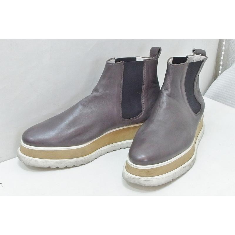 AMB サイドゴアブーツ 厚底 38 ダークブラウン : Visionヤフー 