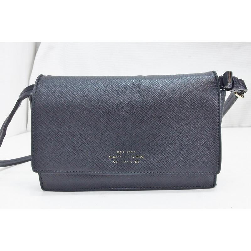 SMYTHSON スマイソン ウォレット ミニショルダーバッグ 黒 : Vision 