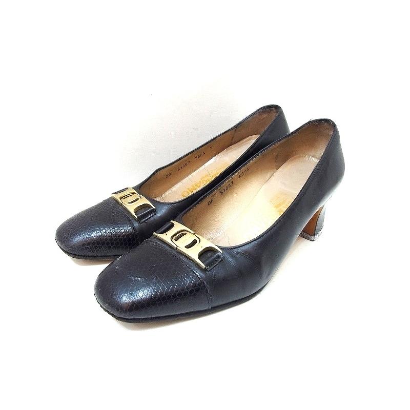 Salvatore Ferragamo サルヴァトーレフェラガモ ヴァラ コンビレザー 