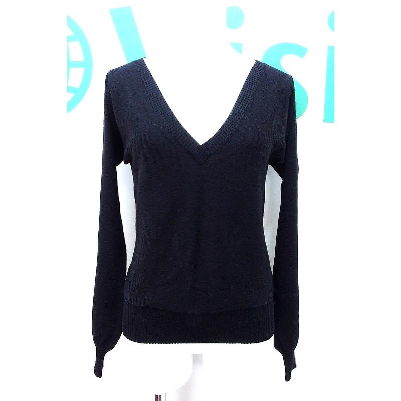 ULLA JOHNSON ウラジョンソン ウール Vネックニット S 黒 : Vision 