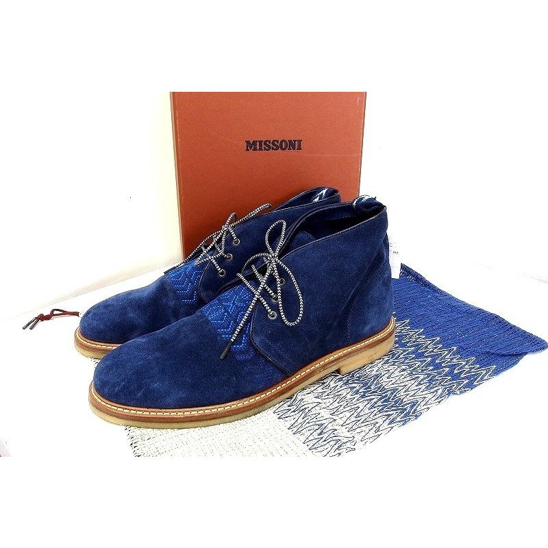 MISSONI ミッソーニ シェブロン スエード デザートブーツ メンズ 41 