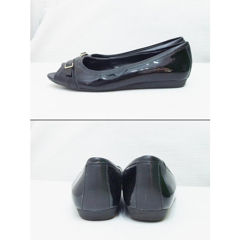 コール・ハーン エナメル革 COLE HAAN（コールハーン） エナメル×レザー フラット オープントゥ