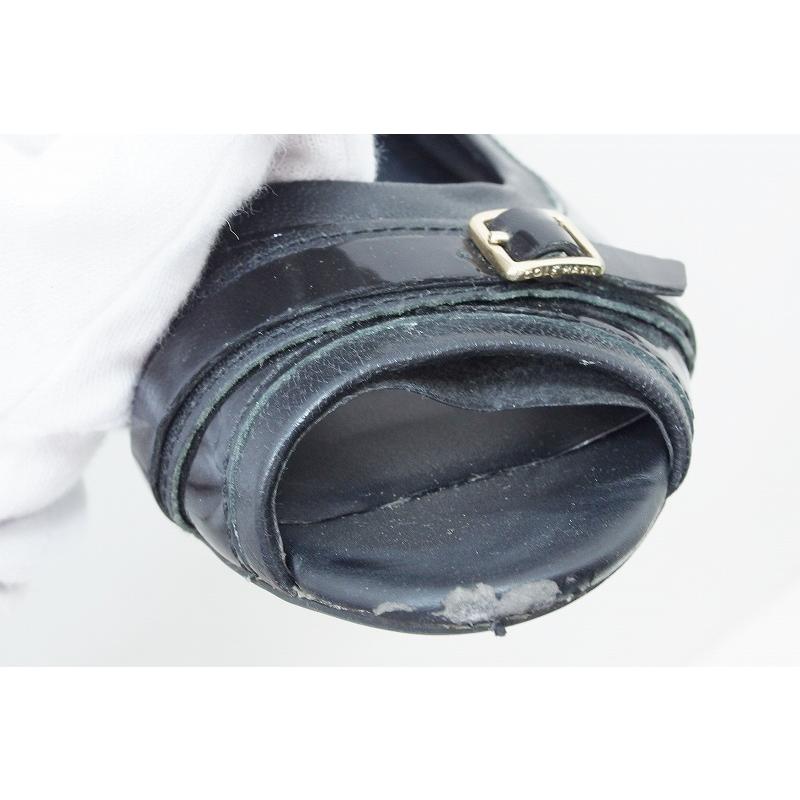 COLE HAAN（コールハーン） エナメル×レザー フラット オープントゥ