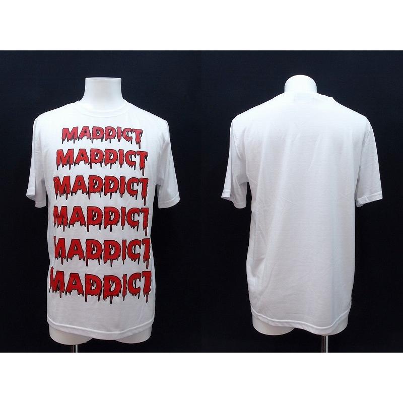 マディクトMADDICT プリント 半袖Tシャツ メンズ M 白×赤 : BRAND