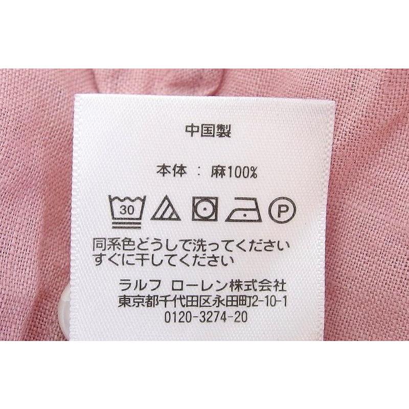 POLO RALPH LAUREN ラルフローレン リネン100％ バンドカラー 半袖 
