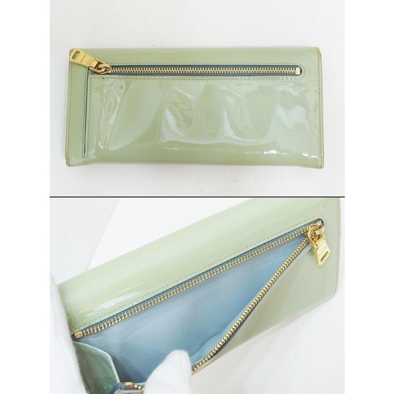 miu MIUMIU ミュウミュウ リボン エナメル 長財布 *変色大 ライト  