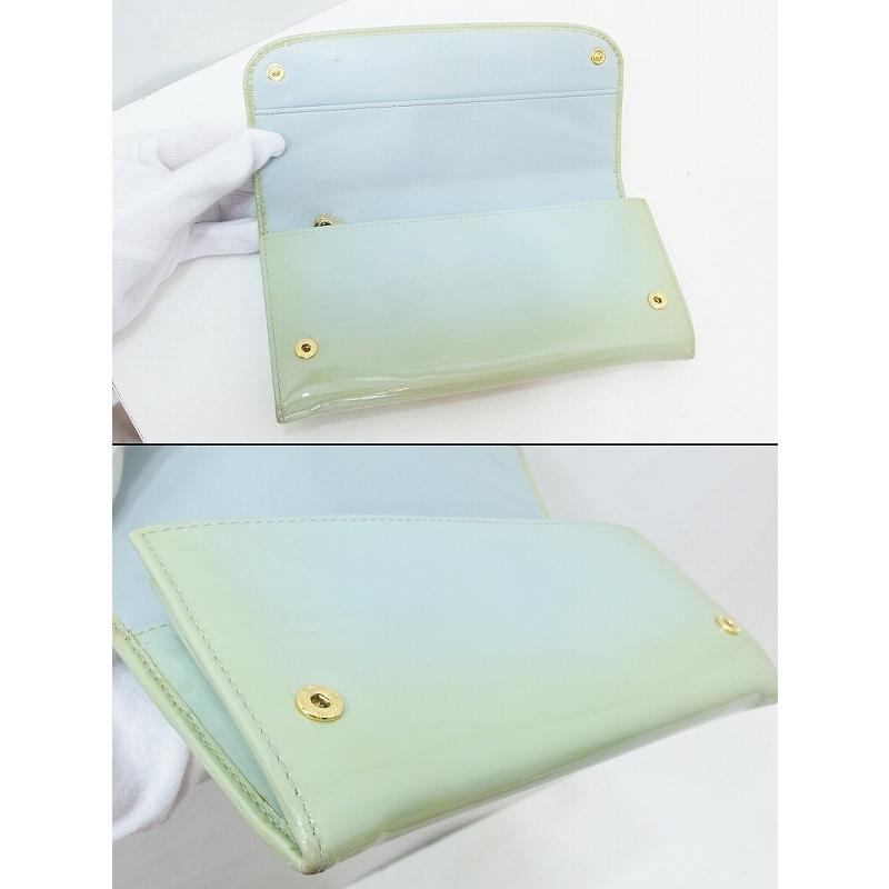 miu MIUMIU ミュウミュウ リボン エナメル 長財布 *変色大 ライト  