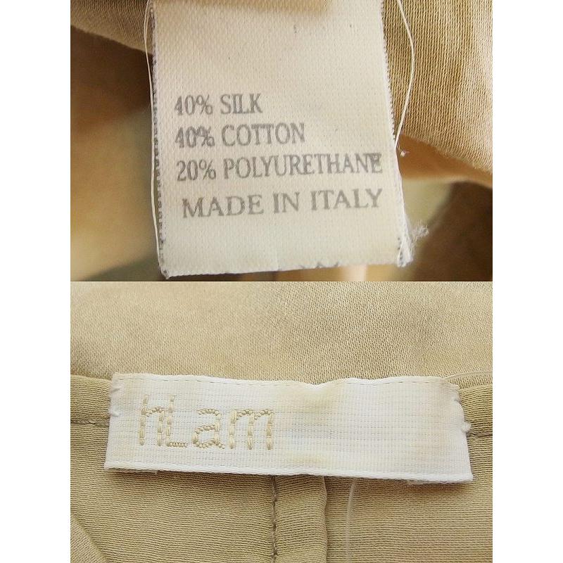 hLam（ラム） イタリア製 コットンシルク スタンドカラー ストレッチ 
