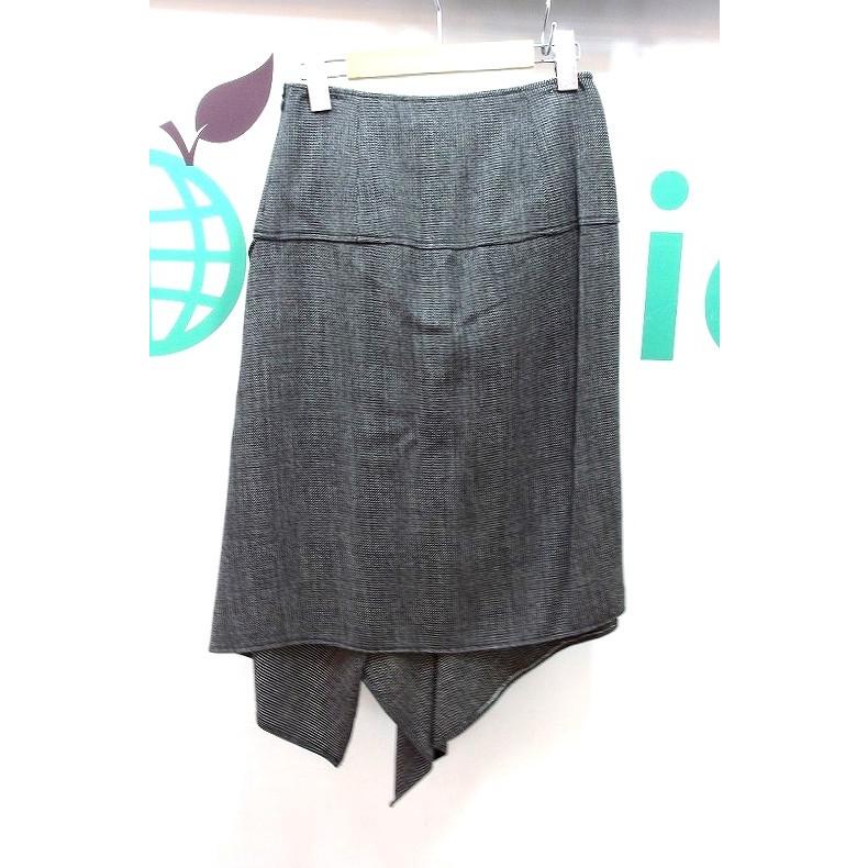 芽風 MEFU ウール アシンメトリースカート ペチコート付 38 秋冬