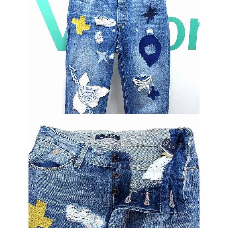 SCOTCH&SODA スコッチアンドソーダ ダメージ加工 ステッチ刺繍 ボーイ 
